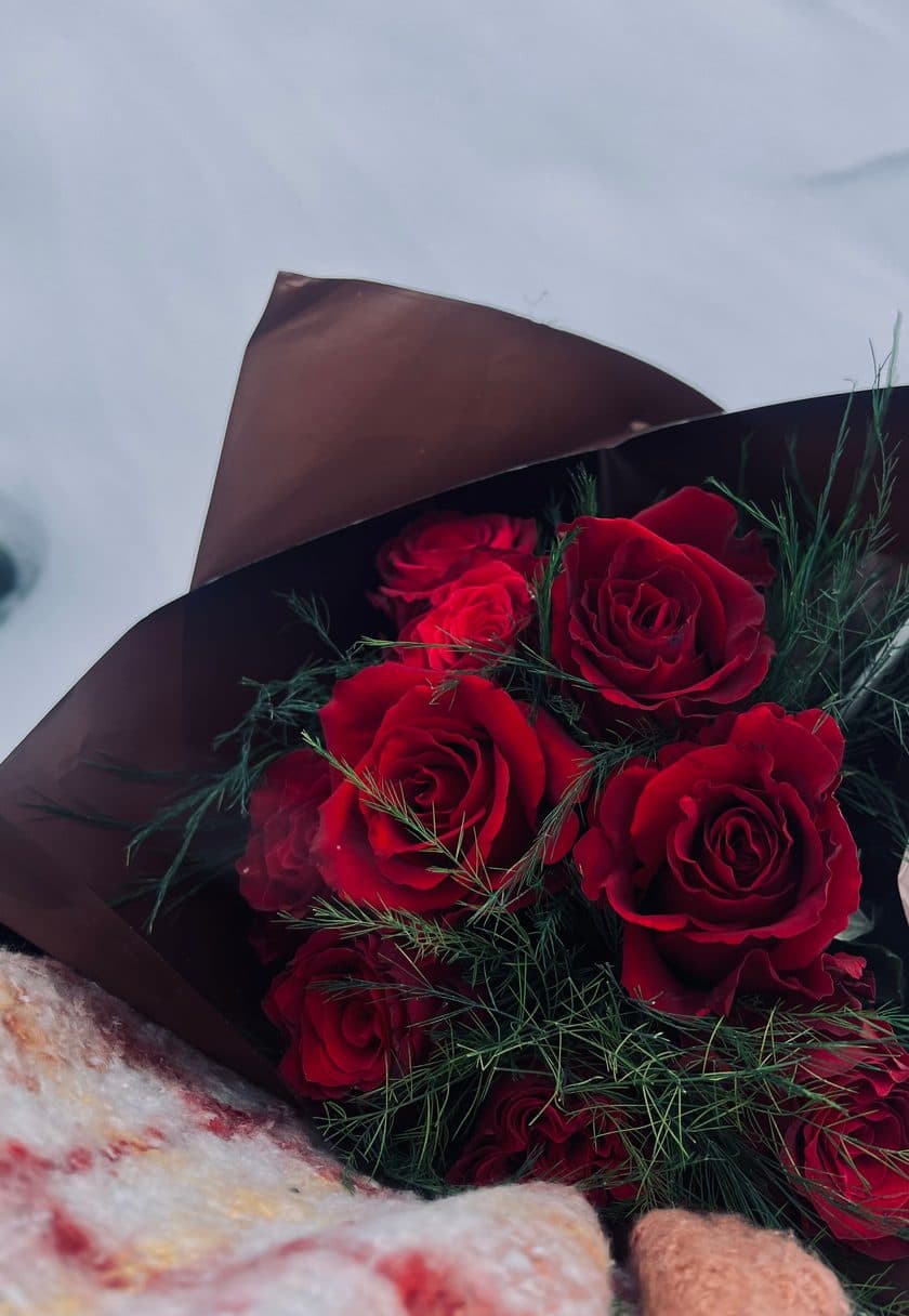 Bouquet of deep red roses — Valentine's Day gift cards at Carisma Aesthetics Malta